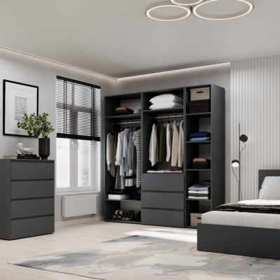 Шкаф распашной комбинированный №4 ART IN HEAD Light 2000x500x2200 Графит (LTK047000000)