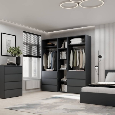 Шкаф распашной комбинированный №6 ART IN HEAD Light 2000x500x2200 Графит (LTK067000000)