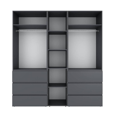 Шкаф распашной комбинированный №6 ART IN HEAD Light 2000x500x2200 Графит (LTK067000000)