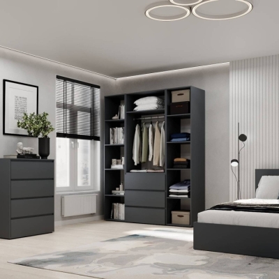 Шкаф распашной комбинированный №8 ART IN HEAD Light 1600x500x2200 Графит (LTK087000000)