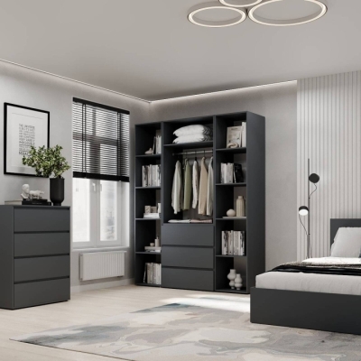 Шкаф распашной комбинированный №9 ART IN HEAD Light 1600x500x2200 Графит (LTK097000000)