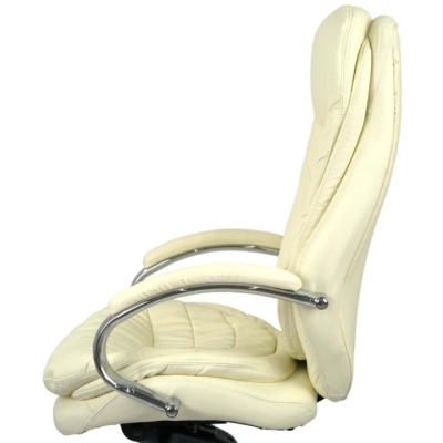 Кресло АКЛАС Валенсия Soft CH MB (Кожа LC-F Beige/PU Beige)