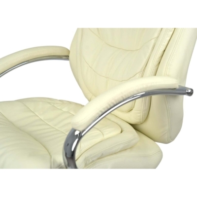 Кресло АКЛАС Валенсия Soft CH MB (Кожа LC-F Beige/PU Beige)