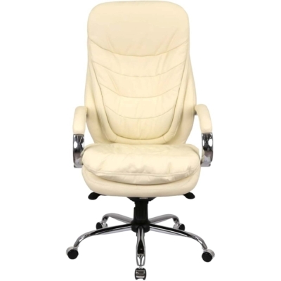 Кресло АКЛАС Валенсия Soft CH MB (Кожа LC-F Beige/PU Beige)