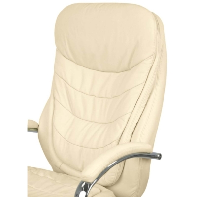 Кресло АКЛАС Валенсия Soft CH MB (Кожа LC-F Beige/PU Beige)