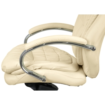 Кресло АКЛАС Валенсия Soft CH MB (Кожа LC-F Beige/PU Beige)