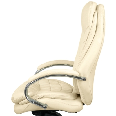 Кресло АКЛАС Валенсия Soft CH MB (Кожа LC-F Beige/PU Beige)