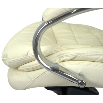 Кресло АКЛАС Валенсия Soft CH MB (Кожа LC-F Beige/PU Beige)