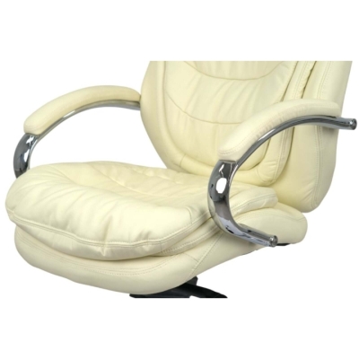 Кресло АКЛАС Валенсия Soft CH MB (Кожа LC-F Beige)