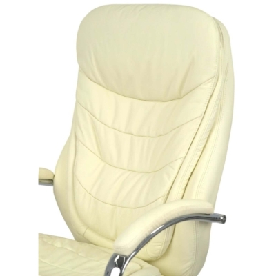 Кресло АКЛАС Валенсия Soft CH MB (Кожа LC-F Beige/PU Beige)