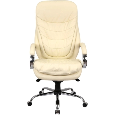 Кресло АКЛАС Валенсия Soft CH MB (Кожа LC-F Beige/PU Beige)