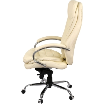 Кресло АКЛАС Валенсия Soft CH MB (Кожа LC-F Beige/PU Beige)