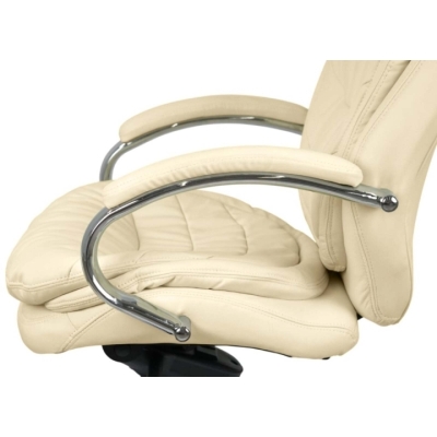 Кресло АКЛАС Валенсия Soft CH MB (Кожа LC-F Beige/PU Beige)