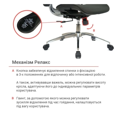 Крісло АКЛАС Трембіта R-SR Чорний (Чорний)