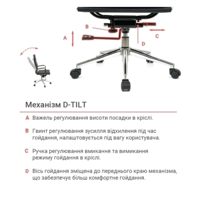 Кресло АКЛАС Кап soft PB D-TILT (OT-8002) (PU Black)