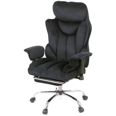 Кресло АКЛАС Бамбетель Tex RL 10093H (Велюр Черный)