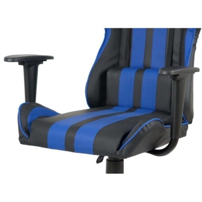 Кресло геймерское АКЛАС Стрик Light ANF (PU Черный/cиний)