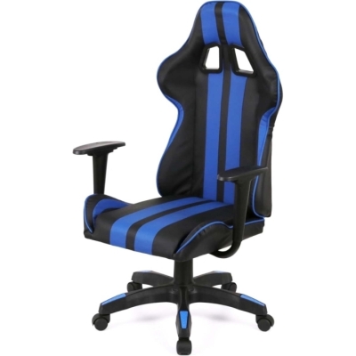 Кресло геймерское АКЛАС Стрик Light ANF (PU Черный/cиний)