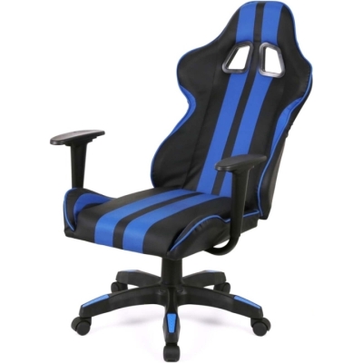 Кресло геймерское АКЛАС Стрик Light ANF (PU Черный/cиний)