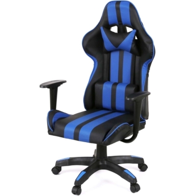 Кресло геймерское АКЛАС Стрик Light ANF (PU Черный/cиний)