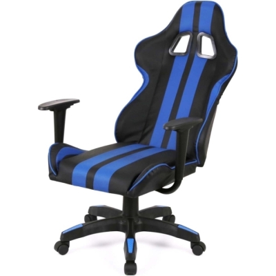 Кресло геймерское АКЛАС Стрик Light ANF (PU Черный/cиний)