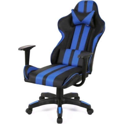 Кресло геймерское АКЛАС Стрик Light ANF (PU Черный/cиний)