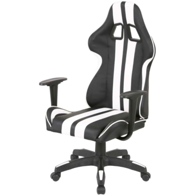 Кресло геймерское АКЛАС Стрик Light ANF (PU Черный/белый)