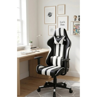 Кресло геймерское АКЛАС Стрик Light ANF (PU Черный/белый)