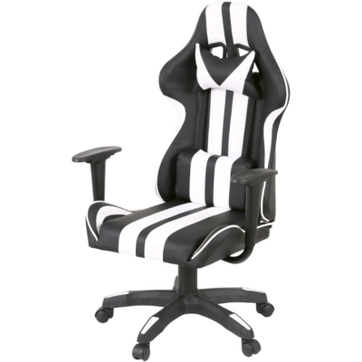 Купить Кресло геймерское АКЛАС Стрик Light ANF (PU Черный/белый). Фото