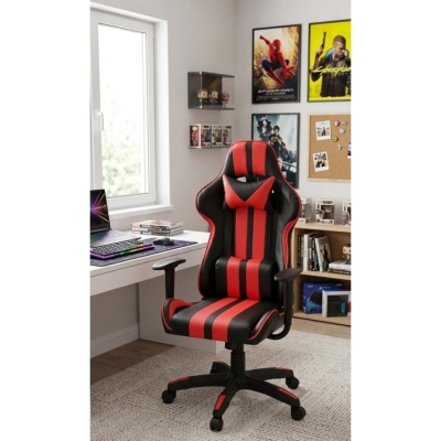 Кресло геймерское АКЛАС Стрик Light ANF (PU Черный/красный)