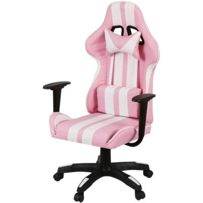 Кресло геймерское АКЛАС Стрик Light ANF (PU Розовый/белый)