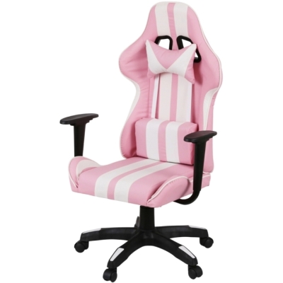 Кресло геймерское АКЛАС Стрик Light ANF (PU Розовый/белый)