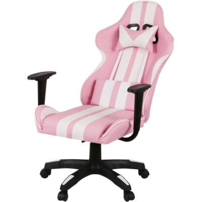 Кресло геймерское АКЛАС Стрик Light ANF (PU Розовый/белый)