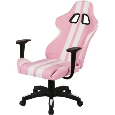 Кресло геймерское АКЛАС Стрик Light ANF (PU Розовый/белый)