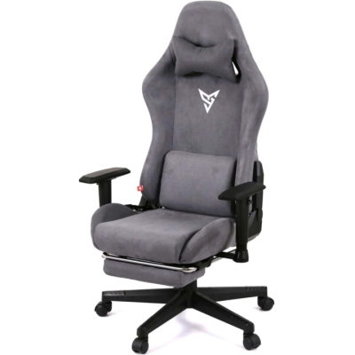 Кресло геймерское АКЛАС Герць RL Серый (Серый велюр)