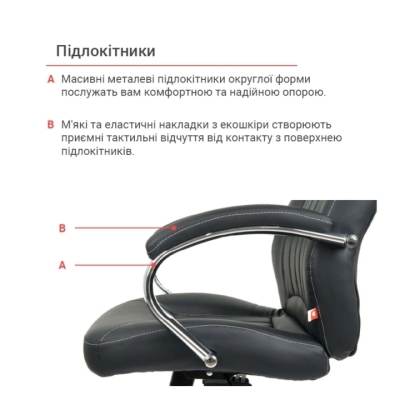 Кресло АКЛАС Вигор ANF Черный (PU Black)