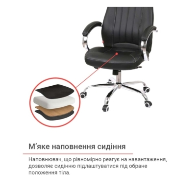 Кресло АКЛАС Вигор ANF Черный (PU Black)