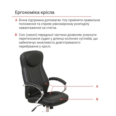 Кресло АКЛАС Вигор ANF Черный (PU Black)