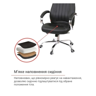 Кресло АКЛАС Вигор ANF (PU Black)