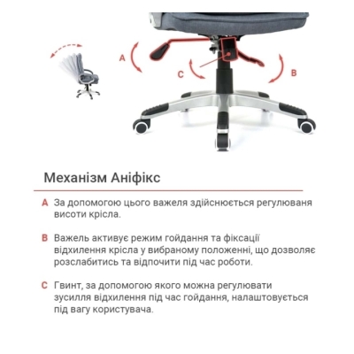 Кресло АКЛАС Калуш ANF (Темно-серый)