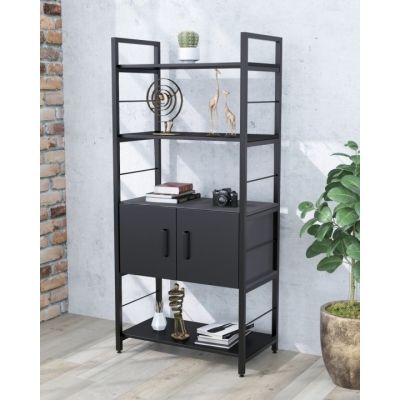 Стеллаж L-155 с дверцами Loft Design Черный ST7