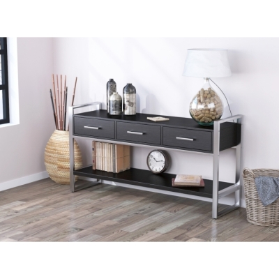 Консоль с ящиками L-145 Хром Loft Design Черный ST7