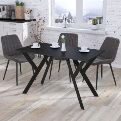 Стол обеденный Ишла 120-65 Loft Design Черный ST7 Прямые углы