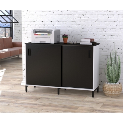 Тумба офисная LS-1200-830 белая Черный ST7