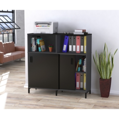 Тумба офисная LS-1200-1200 антрацит Черный ST7
