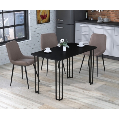 Стол обеденный Сквер 120-65 Черный ST7 Закруглённые углы