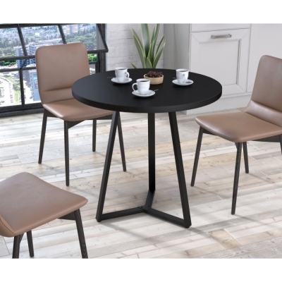 Круглый обеденный стол Трикс Loft Design Диаметр 80 см Черный ST7