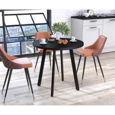 Круглый обеденный стол Лерой Loft Design Черный ST7