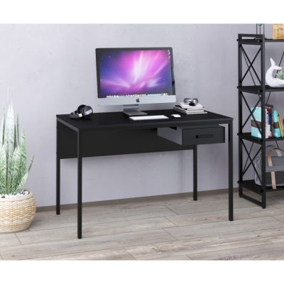 Письменный стол L-2p с ящиками Черный ST7 1 ящик