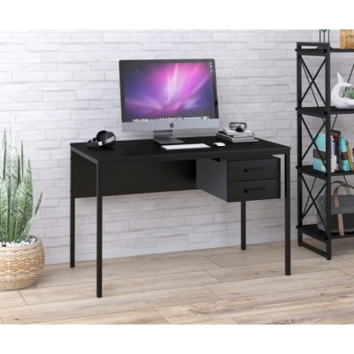 Письменный стол L-2p с ящиками Черный ST7 2 ящика